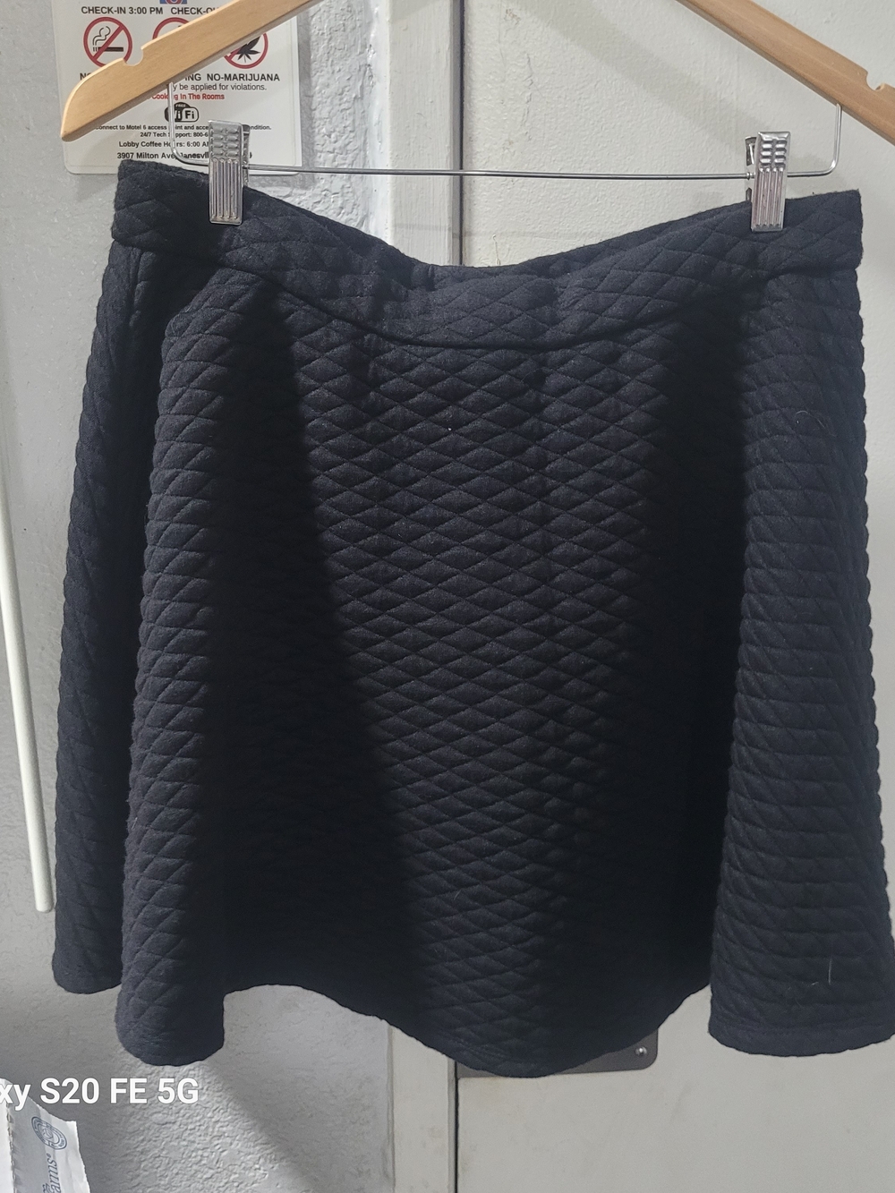 LC Lauren Conrad Black Quilted Skater Skirt NWT
